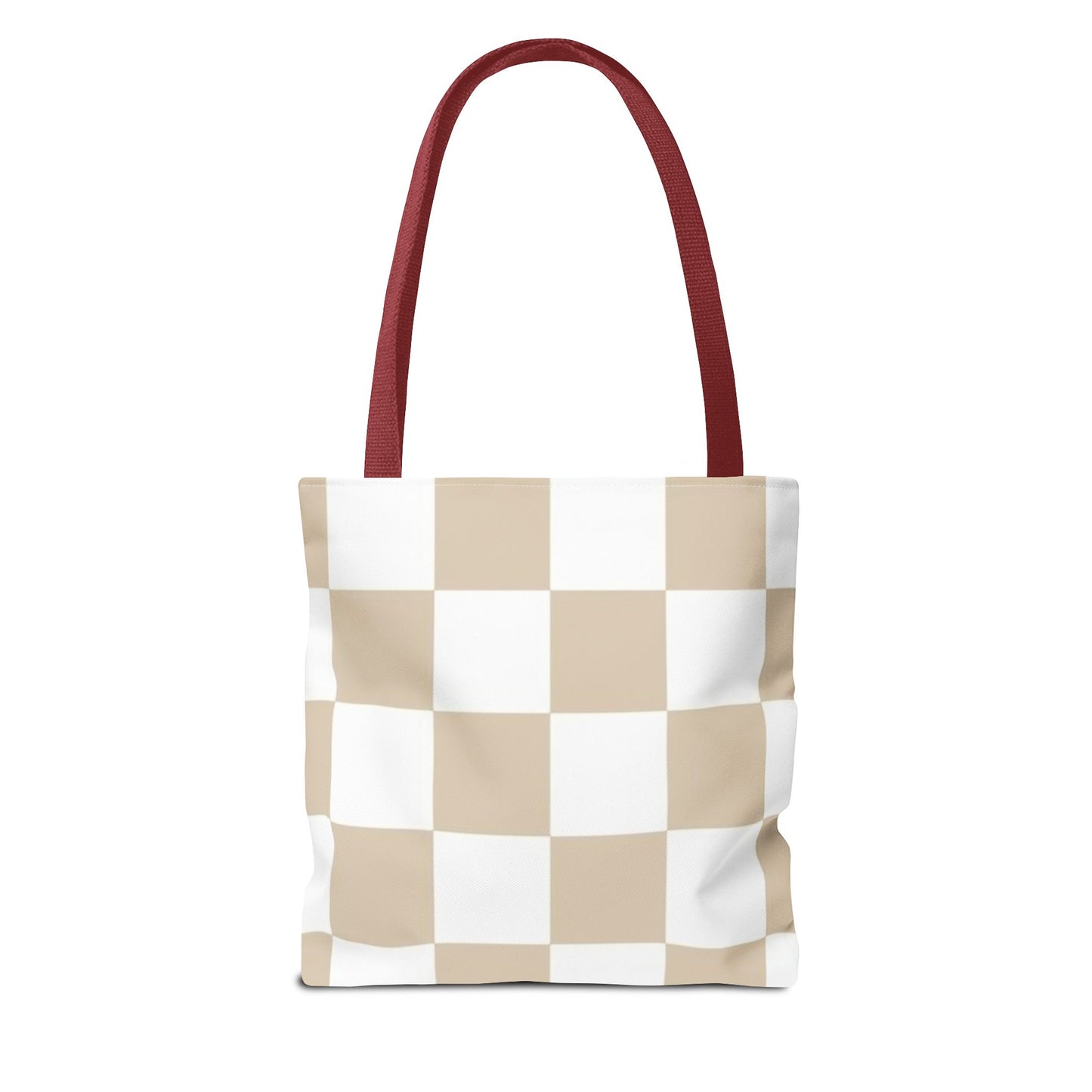 Tan Checkered All Over Print BRAND NEW Purse - Pocketbook - Travel Tote Bag