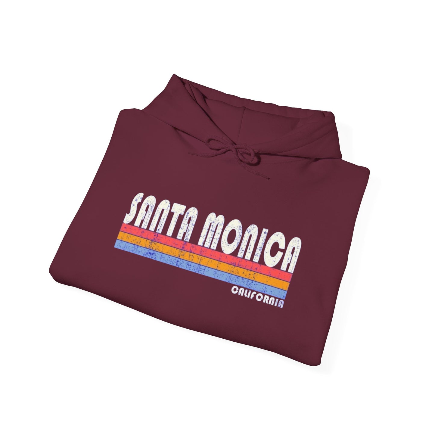 Santa Monica California Graphic Hoodie Heavy Blend Sweatshirt NEW