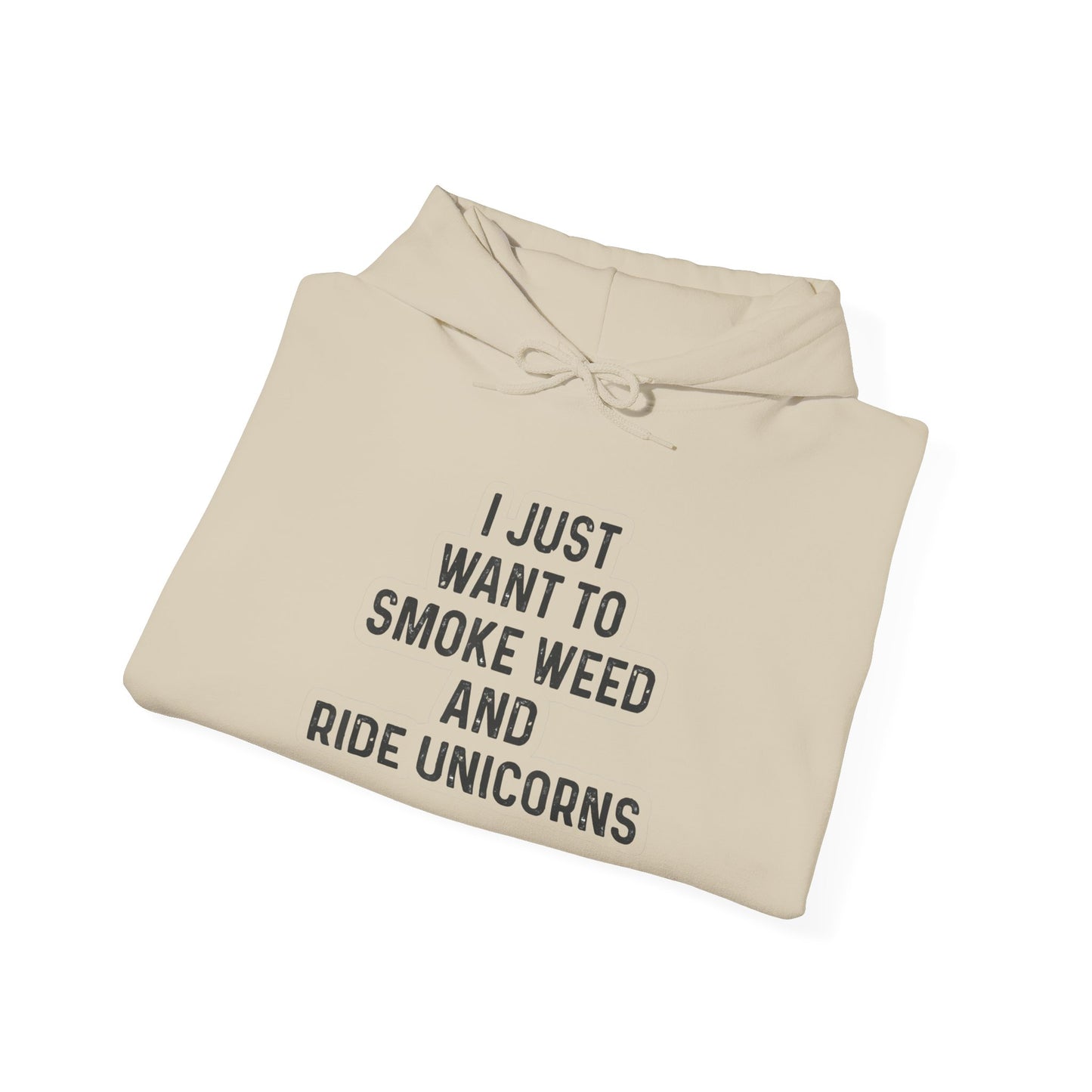 Smoke Weed And Ride Unicorns Graphic Hoodie Unisex Heavy Blend Hooded Sweatshirt