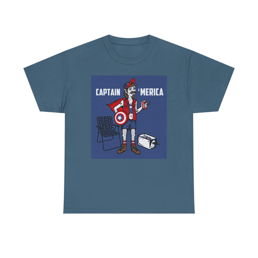 Captain America Graphic T Shirt Funny Redneck Unisex Heavy Cotton Tee