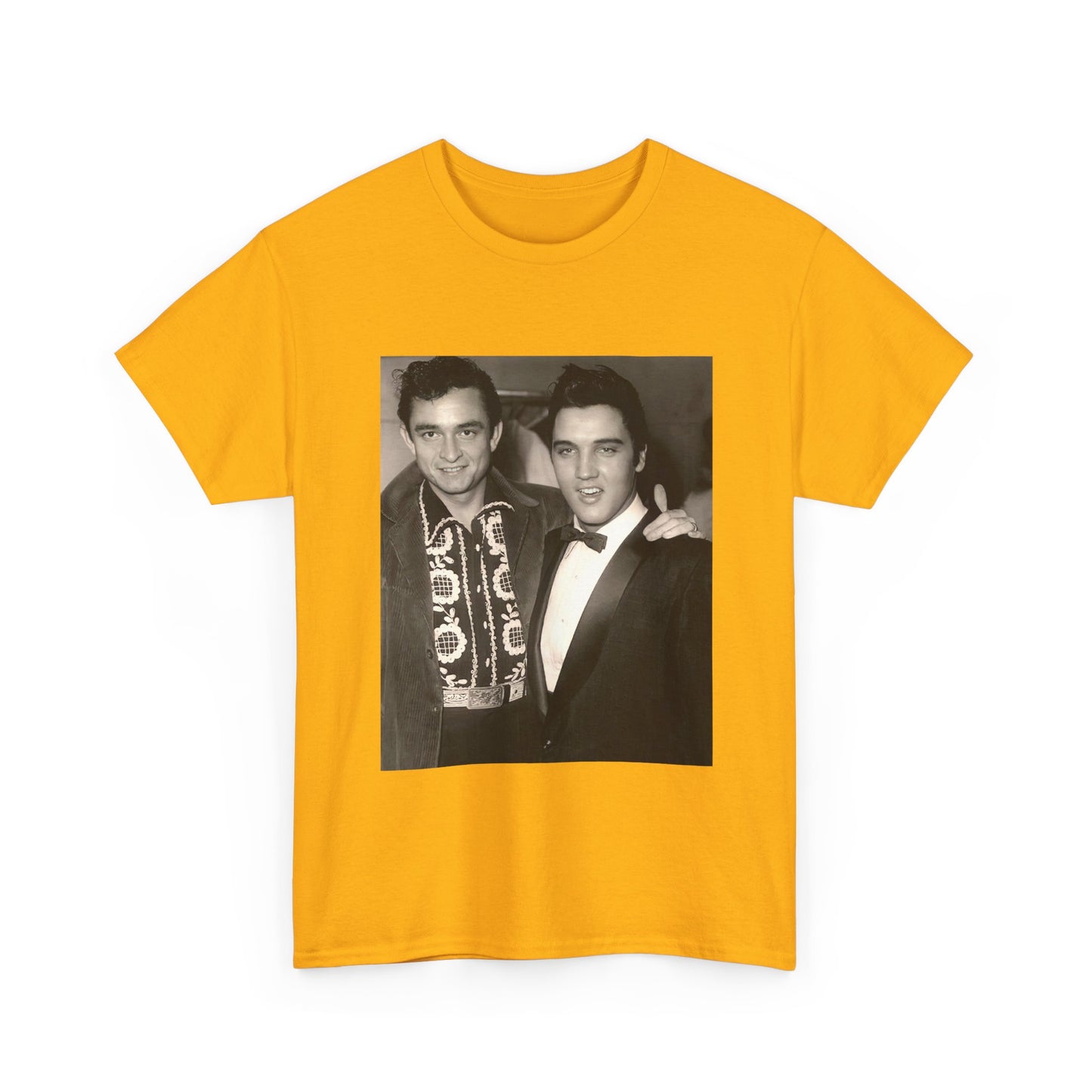 Elvis And Johnny cash shirt vintage graphic art black and white Heavy Cotton