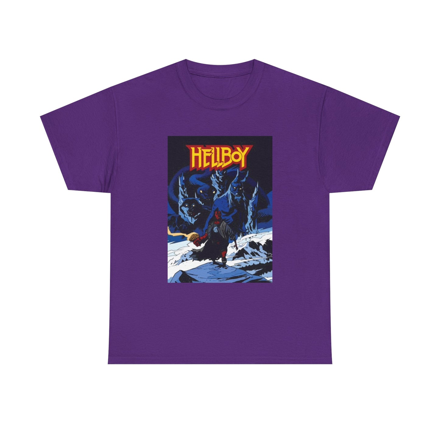 Hellboy Movie Poster Shirt Retro Cartoon Graphic Unisex Heavy Cotton Tee