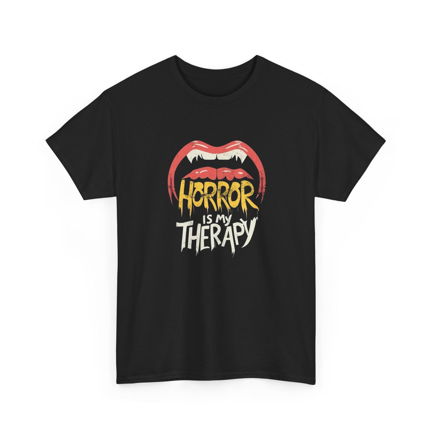 Horror Is My Therapy Graphic T Shirt Unisex Heavy Cotton Tee NEW