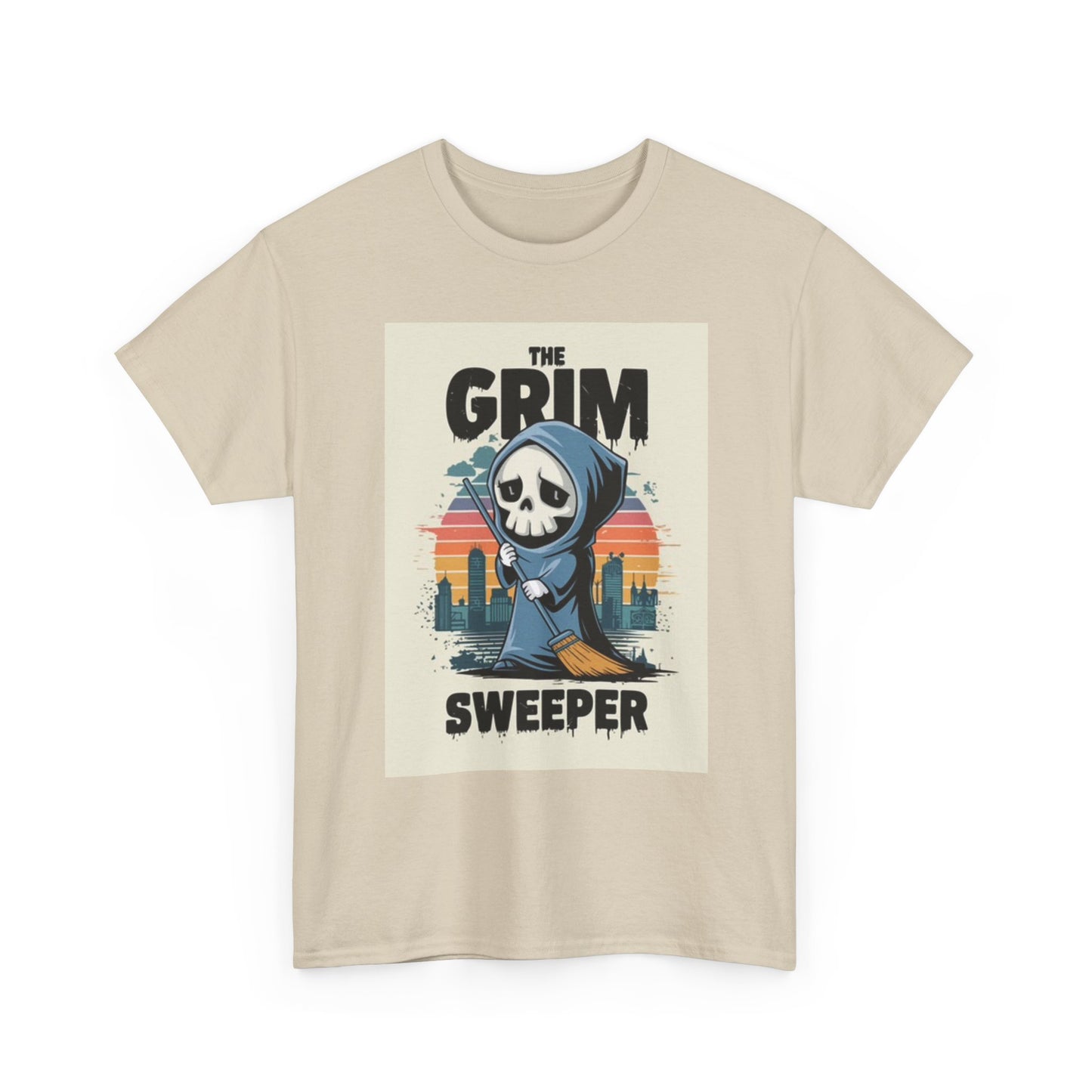 The Grim Sweeper Graphic T Shirt Funny Unisex Heavy Cotton Tee