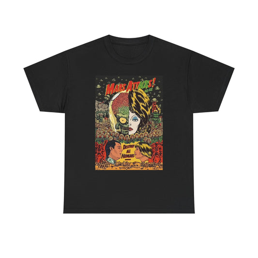 Mars Attacks Graphic T Shirt Vintage Movie Retro Unisex Heavy Cotton Tee