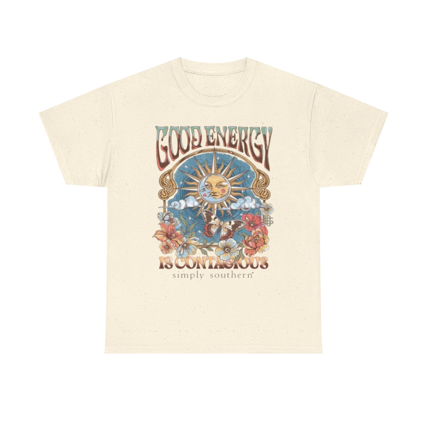 Good Energy Is Contagious Graphic T-Shirt Unisex Heavy Cotton Tee Gift NEW