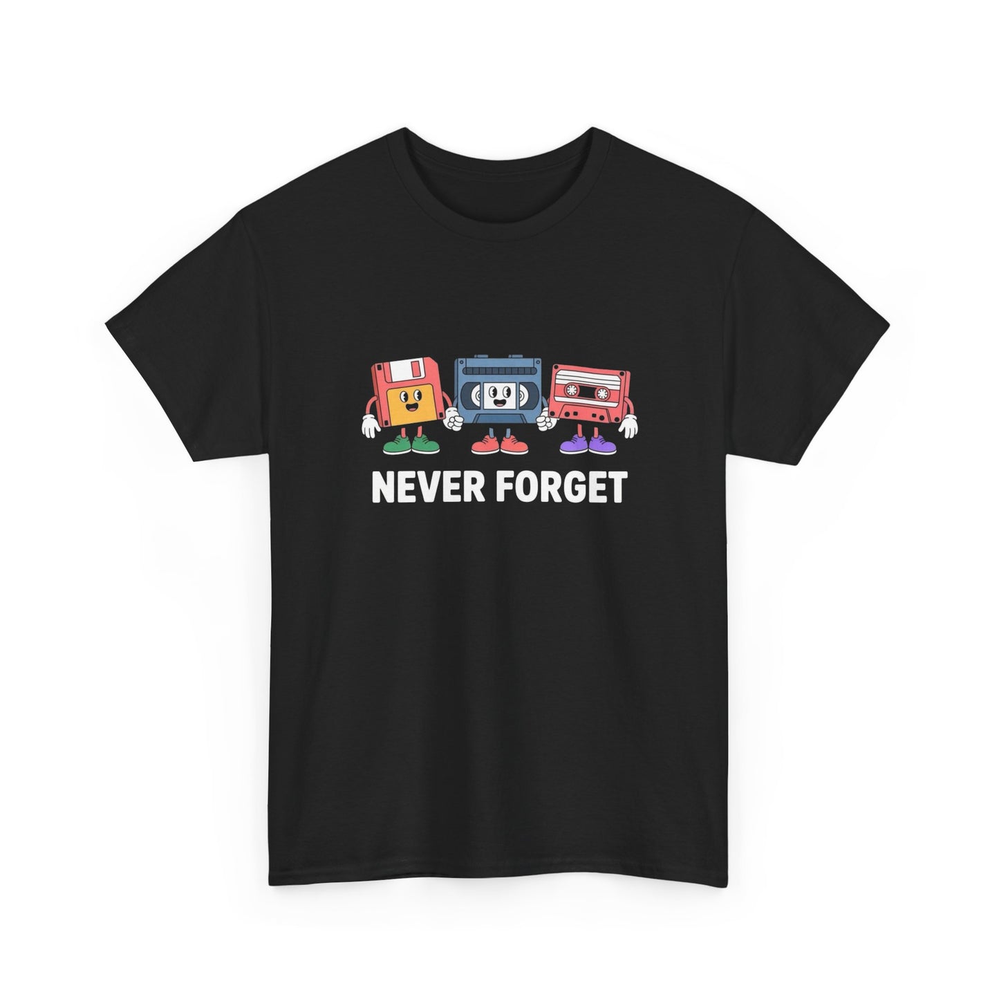 Never Forget Electronics Funny Retro Graphic T Shirt NEW ADULT Unisex Heavy Tee