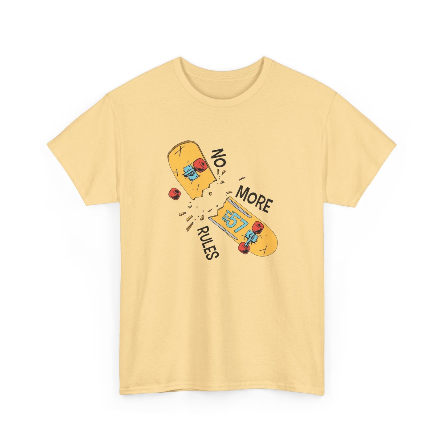 No More Rules Skateboarding Graphic T-Shirt Unisex Heavy Cotton Tee