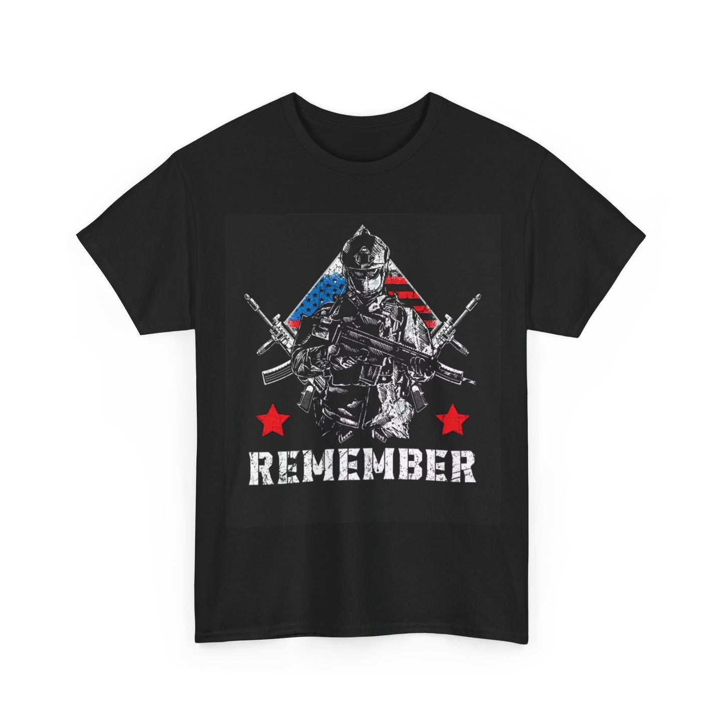 Remember Veterans Tshirt American Military American Flag USA Unisex Heavy Cotton