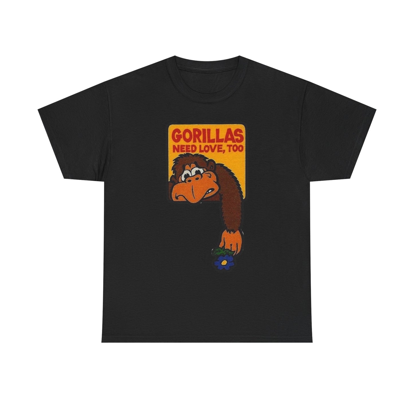 Gorillas Need Love Too Graphic T-Shirt Unisex Heavy Cotton Tee