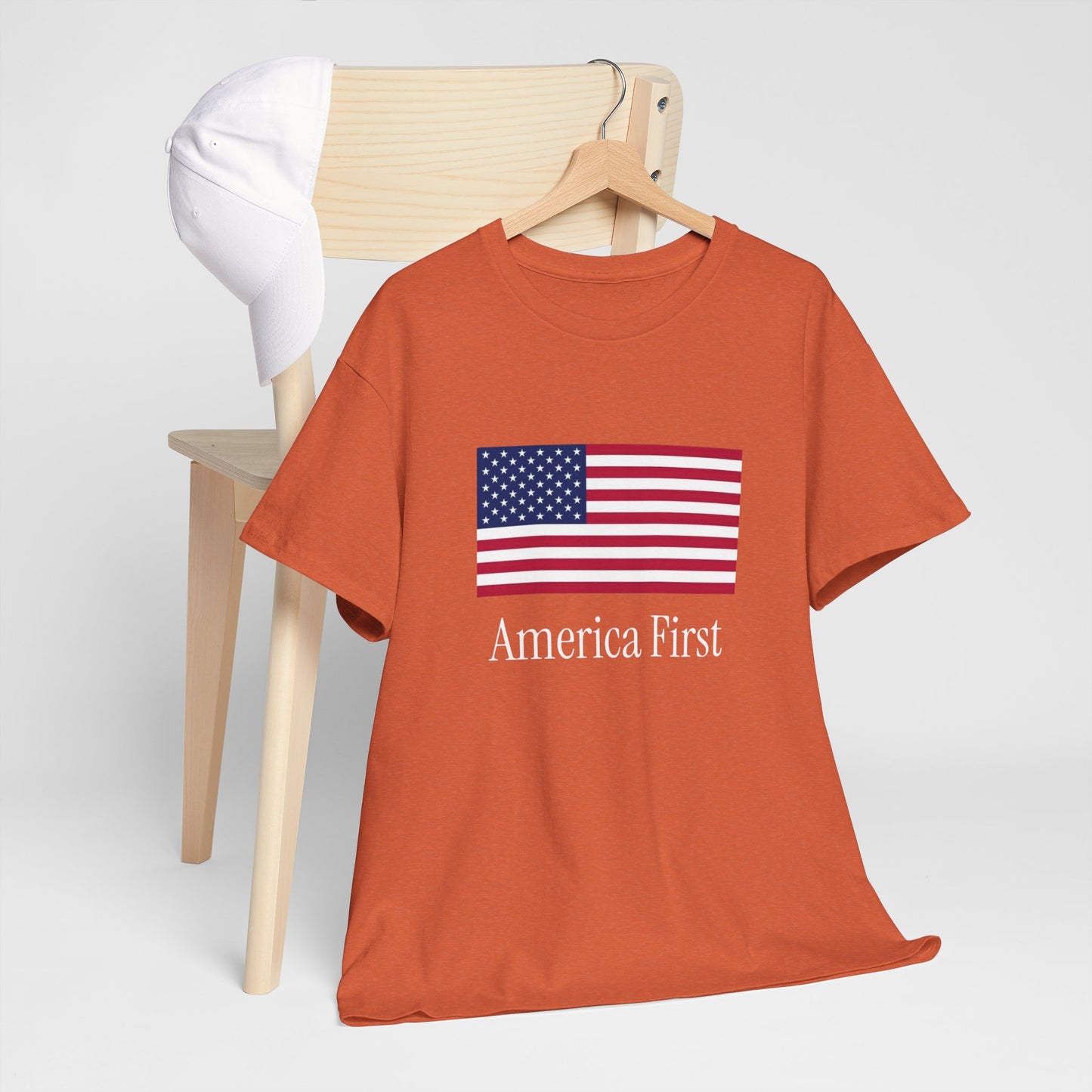 America First USA Flag Graphic T Shirt Heavy Cotton Tee NEW ADULT UNISEX