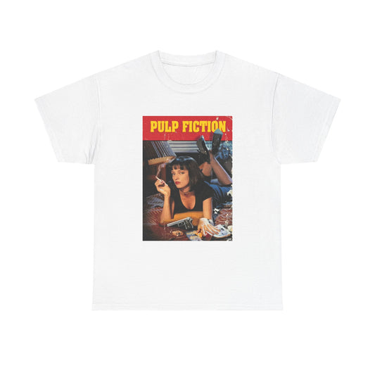 Pulp Fiction Tshirt Vintage Movie poster 90s Nostalgia Unisex Heavy Cotton Tee