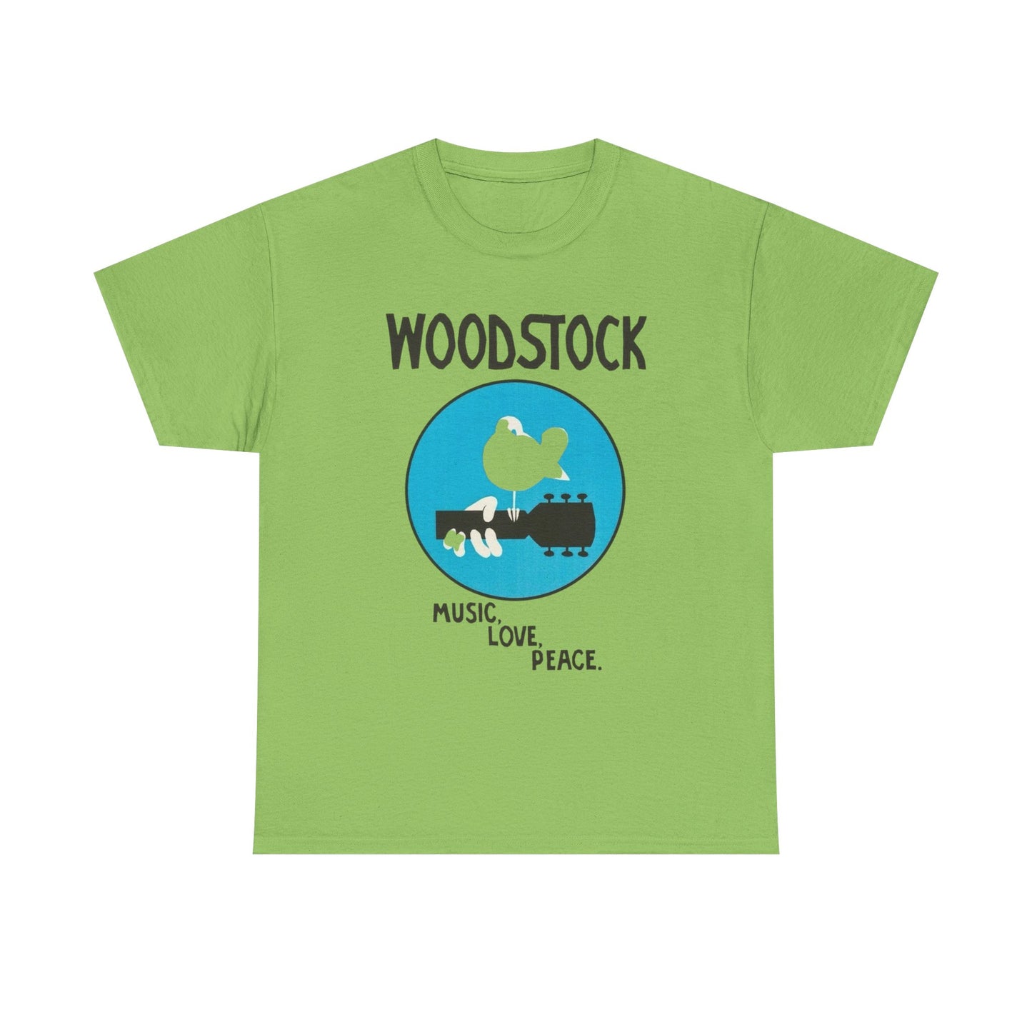 Woodstock Vintage Music Love Peace Graphic T Shirt Unisex Heavy Cotton Tee