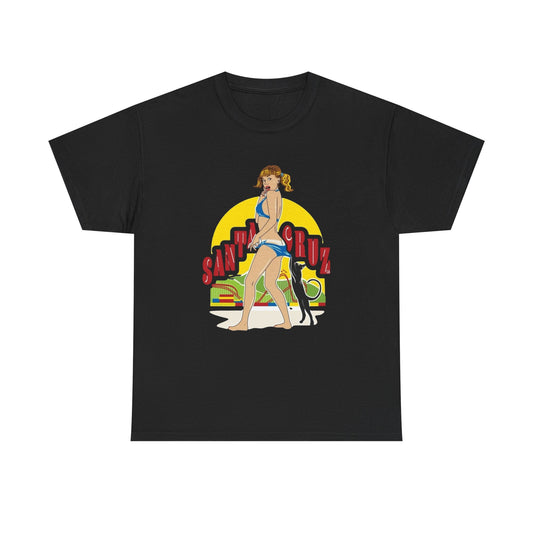 Santa Cruz California Retro Graphic T Shirt NEW ADULT Heavy Cotton Tee