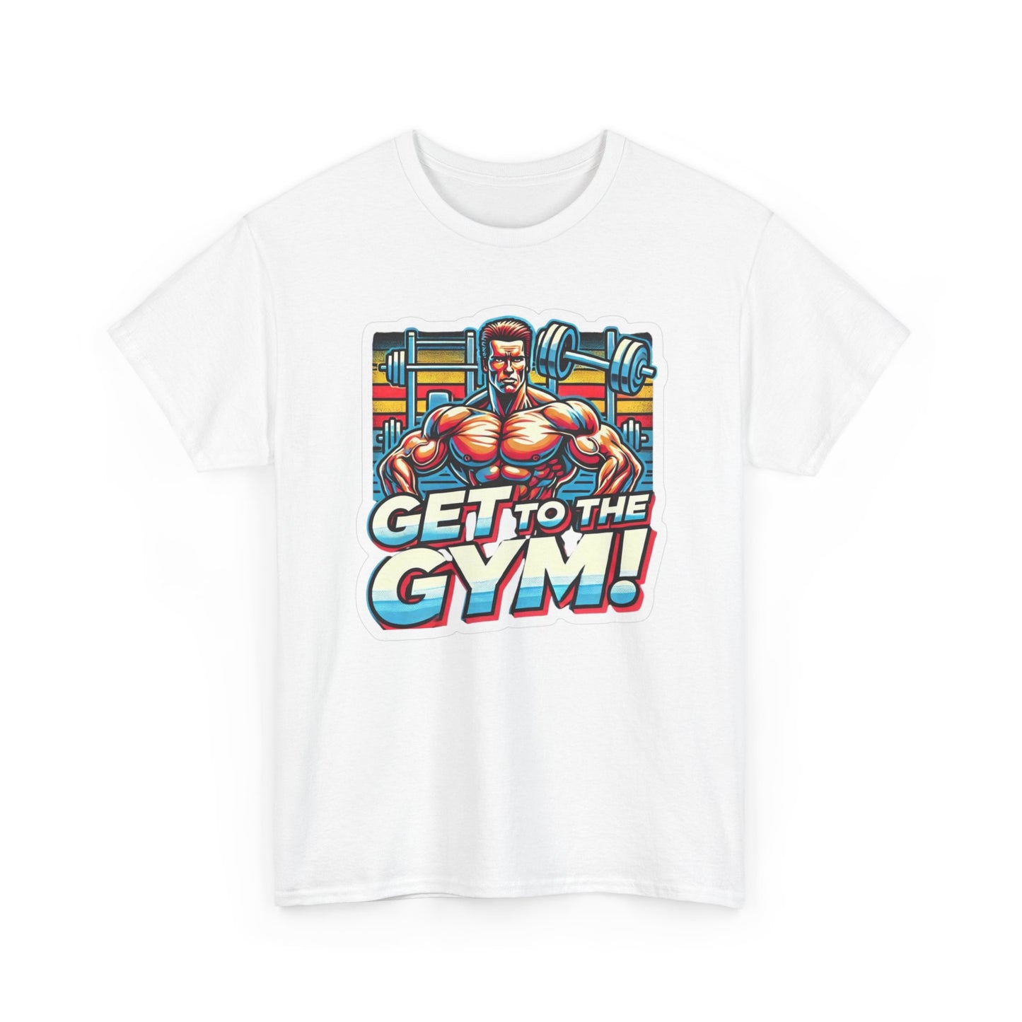 Get To The Gym Graphic T Shirt Funny Retro Workout Gear Unisex Heavy Cotton Tee
