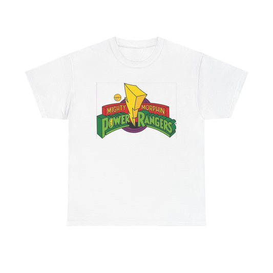 Power Rangers Tshirt Vintage 90s Kids Retro Tv Shows Unisex Heavy Cotton White