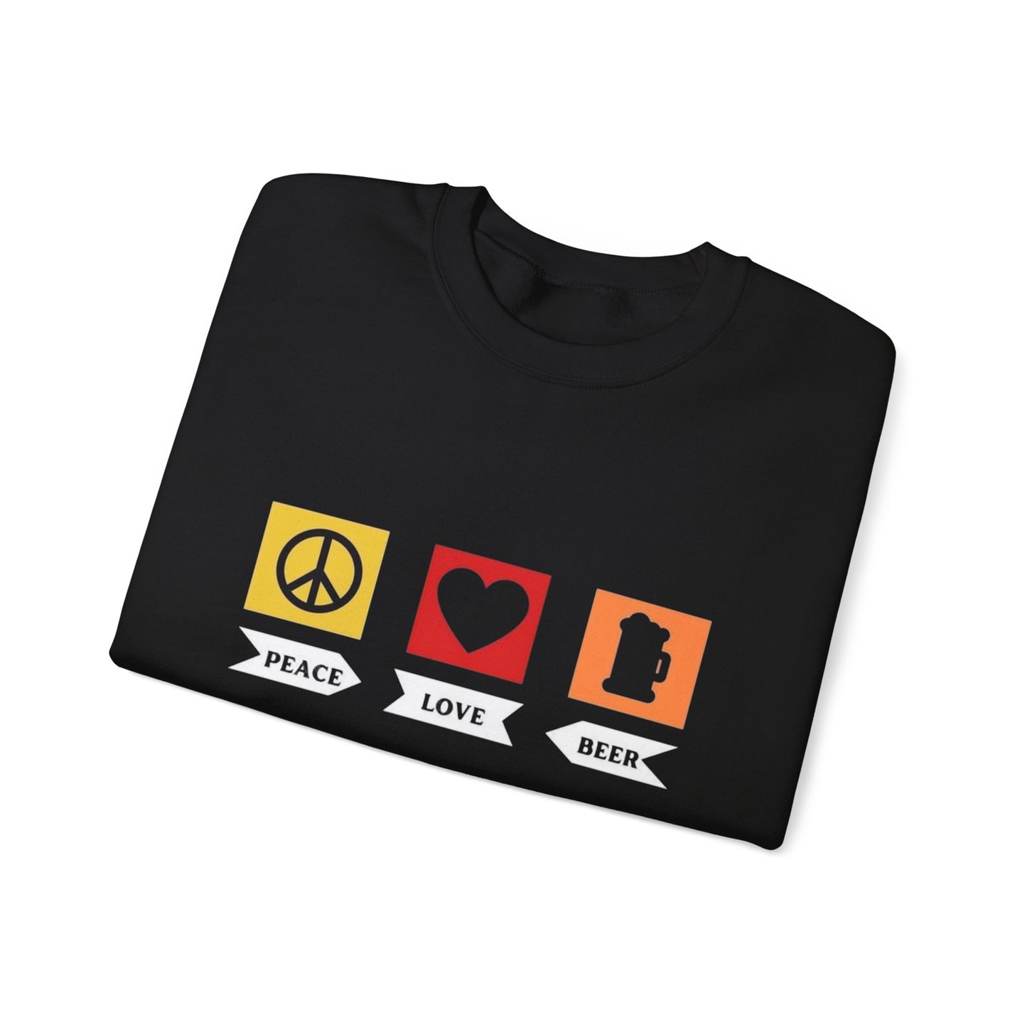 Peace Love Beer Funny Sweater NEW Unisex Heavy Blend™ Crewneck Sweatshirt