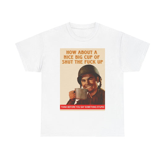 Funny Military Tshirt Stupid People Dad Jokes Uncle Unisex Heavy Cotton Tee