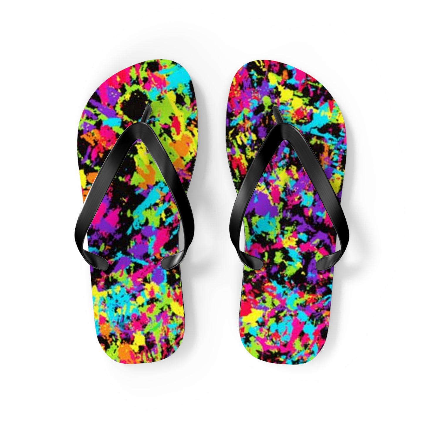 90s Retro Paint Flip Flops, Sandals Slides, Summer Footwear, Brand New