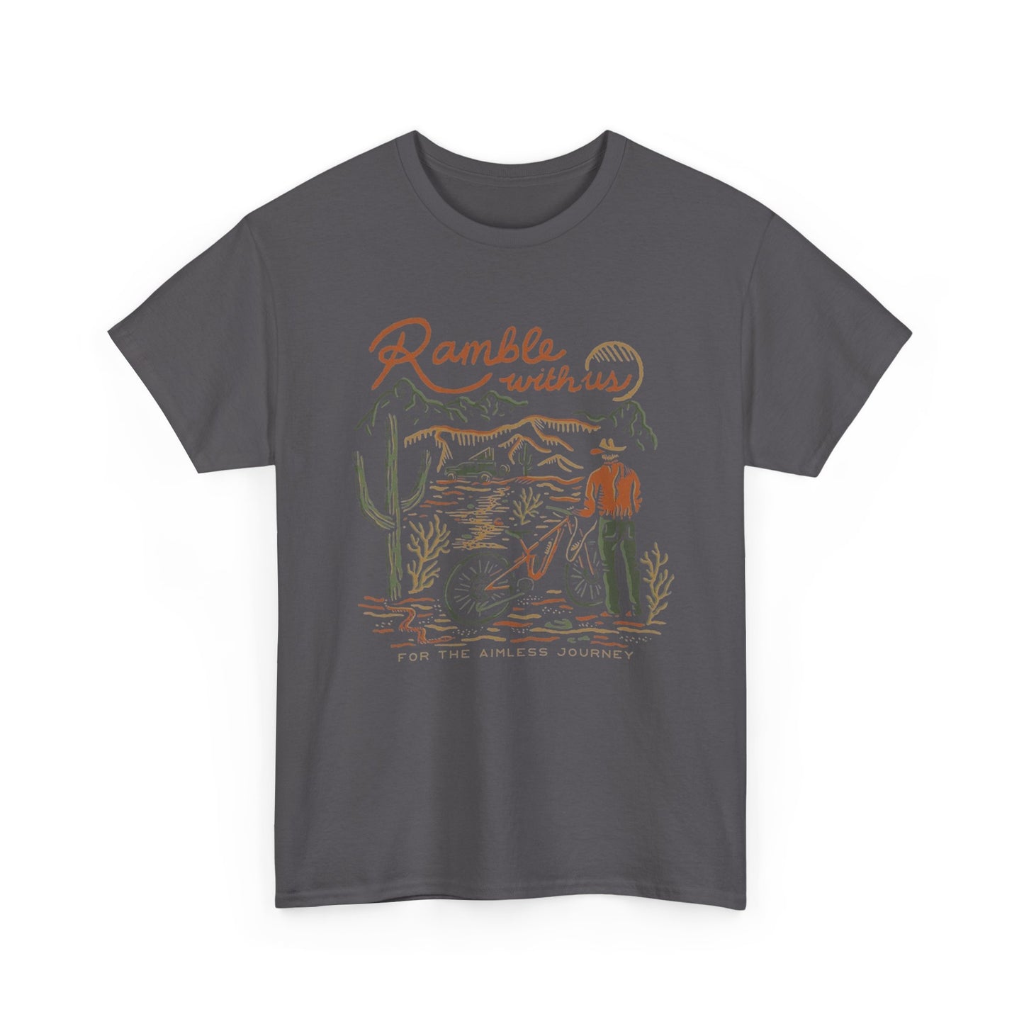 Ramble With Us Wilderness Western Graphic T Shirt Unisex Heavy Cotton Tee