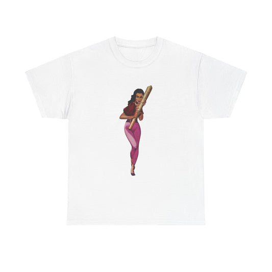 Weed Joint Hugs Vintage Pinup Graphic T-Shirt Womens Comfy Cotton Tee NEW