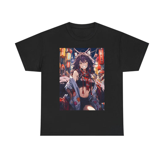 Waifu Anime T-shirt Girl Graphic Cartoon Retro Gaming Unisex Heavy Tee Gamer 19