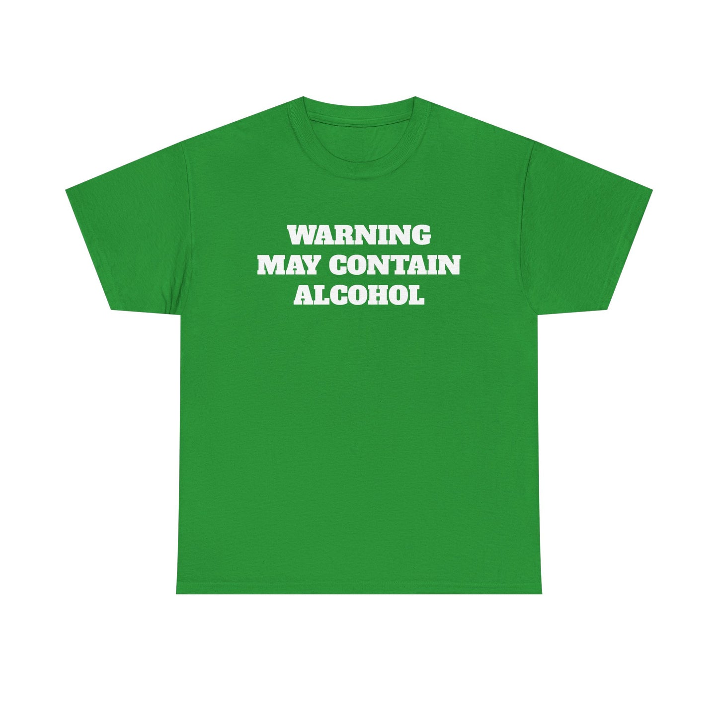 Funny May Contain Alcohol T-shirt comedy graphic party gift Unisex Heavy Cotton