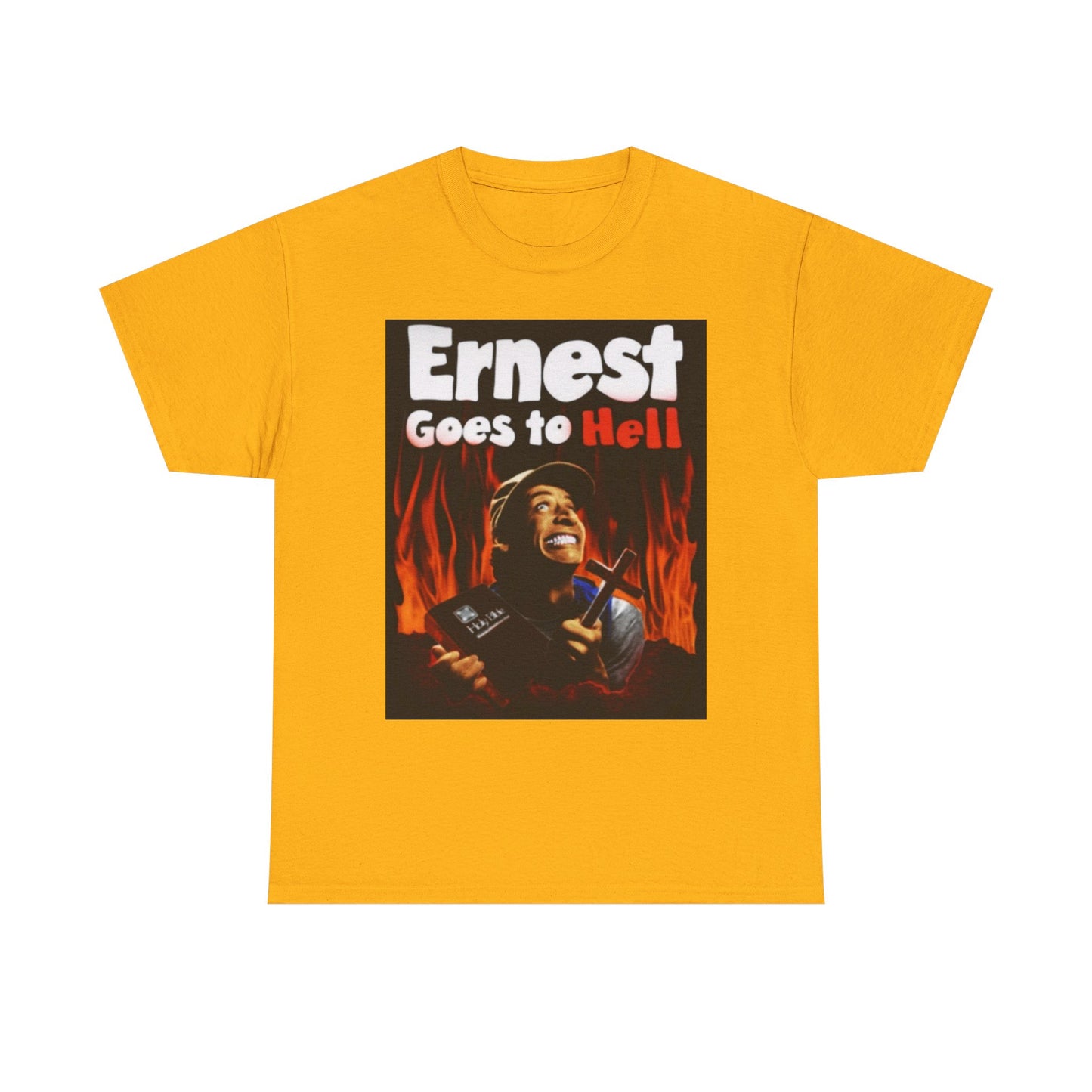 Ernest Goes To Hell Graphic T Shirt Funny Vintage Poster Unisex Heavy Cotton Tee
