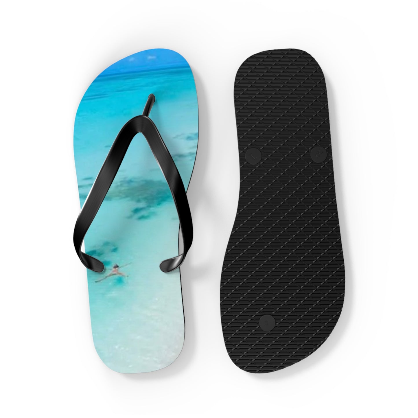 Ocean Beach Graphic Flip Flops, Sandals Slides, Summer Footwear, Brand New