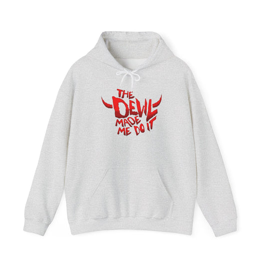 The Devil Made Me Do It Graphic Hoodie Unisex Heavy Blend™ Hooded Sweatshirt