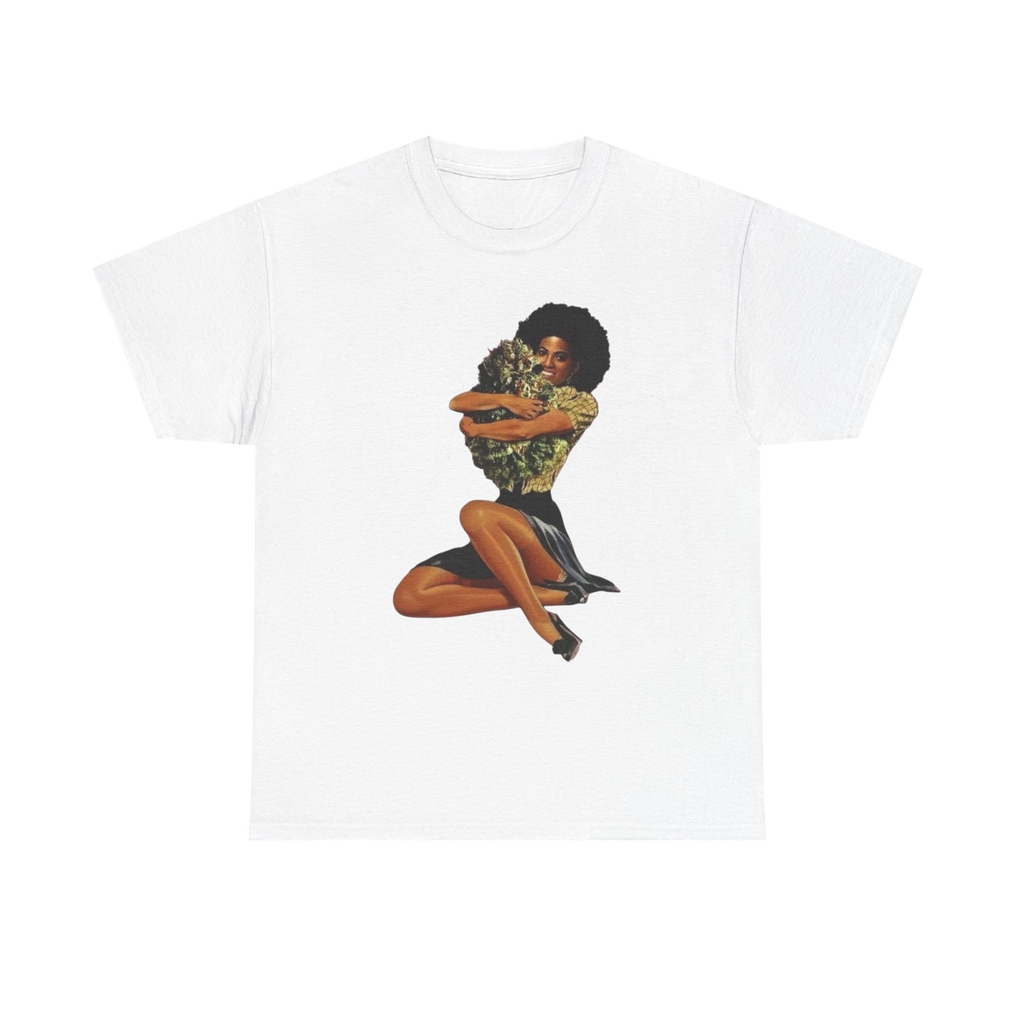 Weed Hugs Vintage Graphic T-Shirt Womens Comfy Cotton Tee NEW
