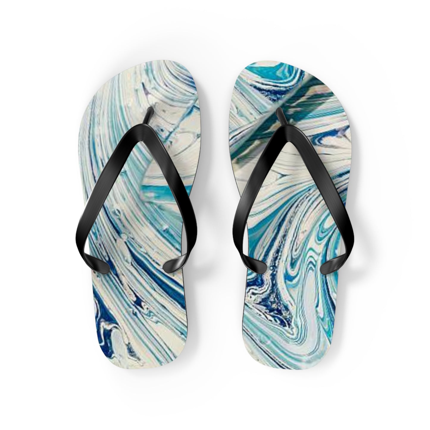 Turquoise Marble Sandals, Beach Shoes, Vacation Flip Flops, Pool Slides