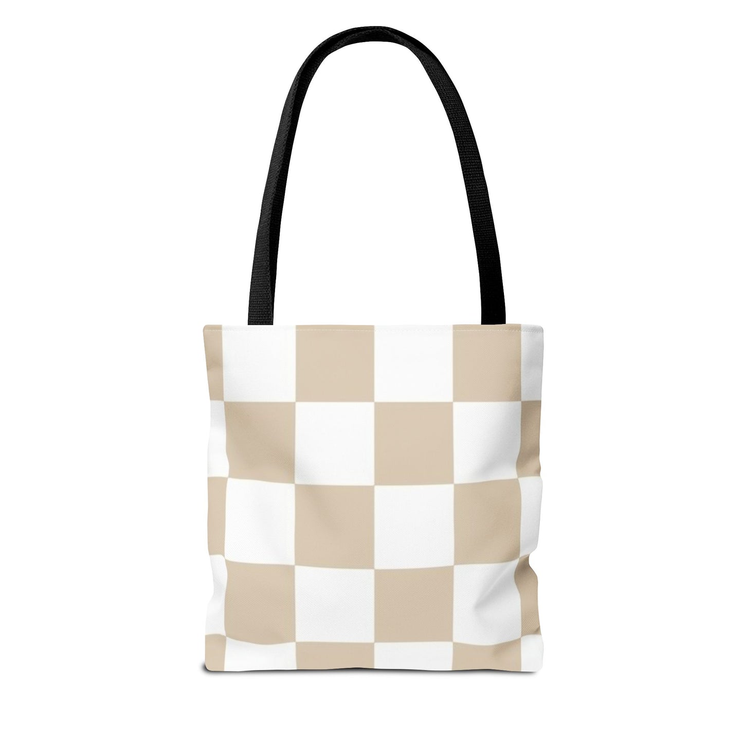 Tan Checkered All Over Print BRAND NEW Purse - Pocketbook - Travel Tote Bag