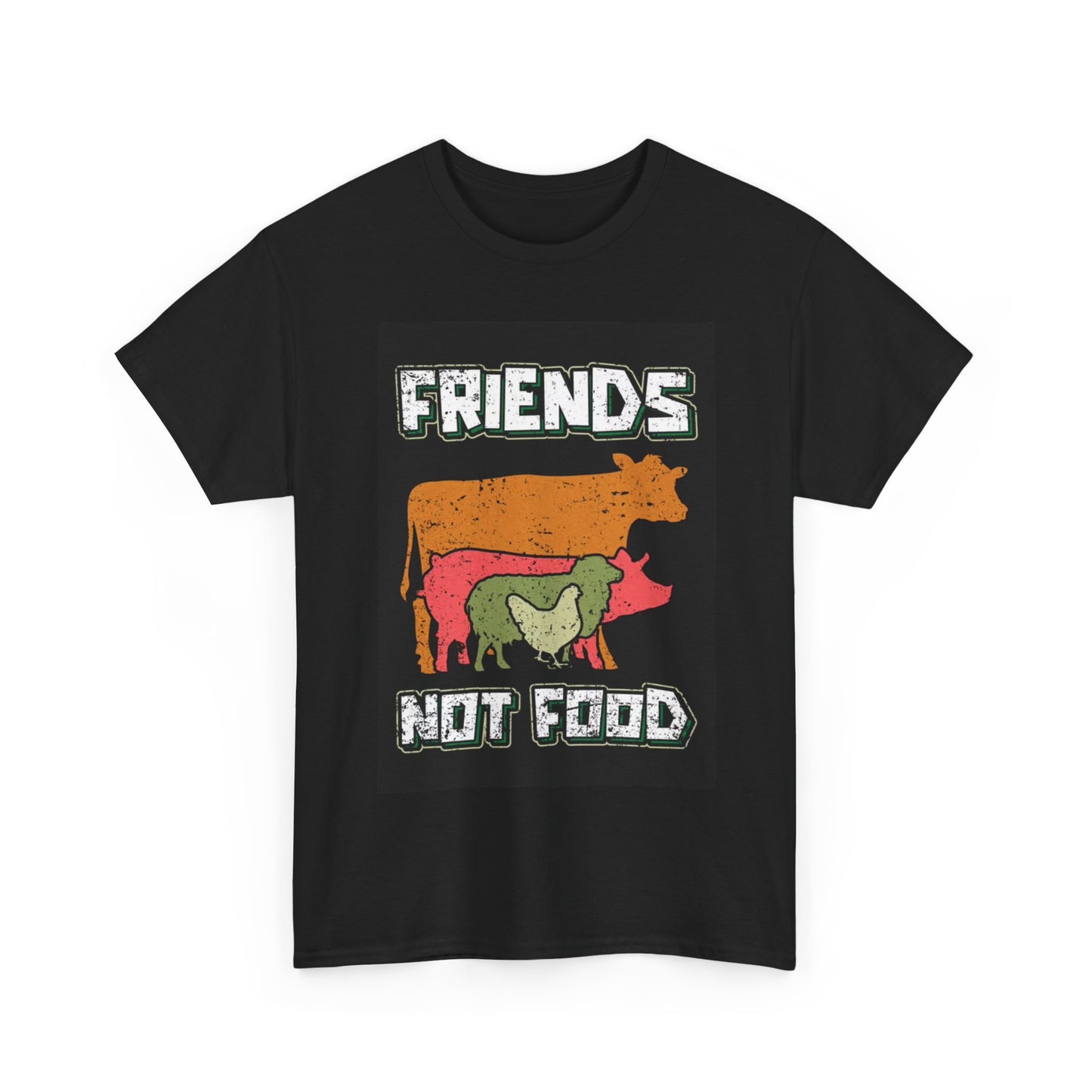 Friends Not Food Tshirt Vegan Lover Peta Animal Lover Unisex Heavy Cotton Tee