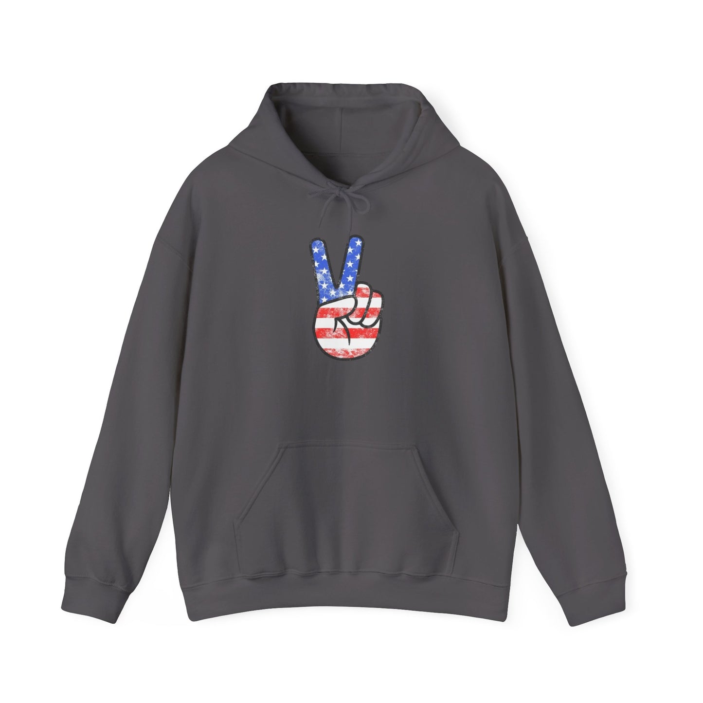 American Flag Peace Sign Retro Graphic Hoodie Heavy Blend™ NEW Sweatshirt
