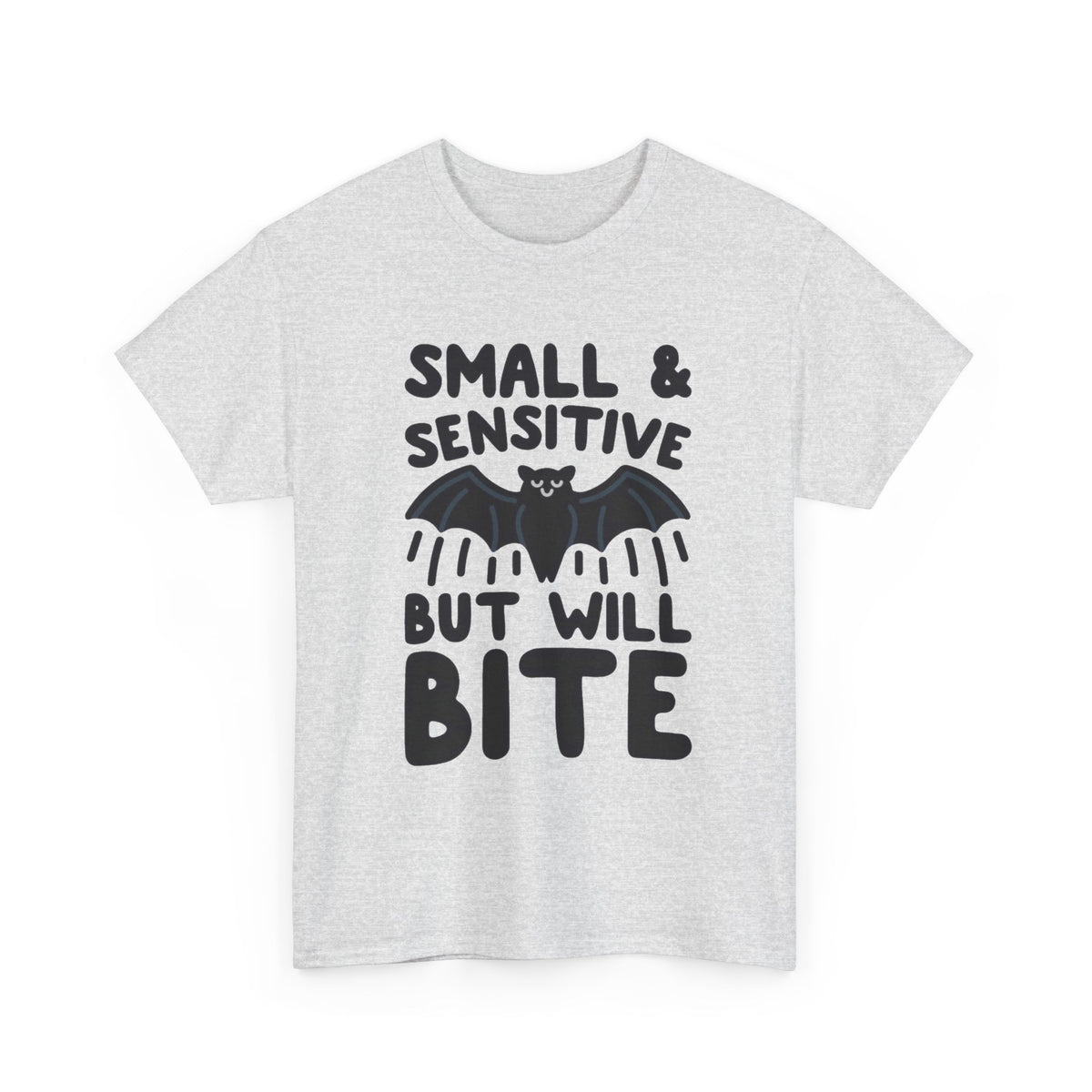Bat Bite Funny Graphic T Shirt Men's Retro Humor Heavy Cotton Tee