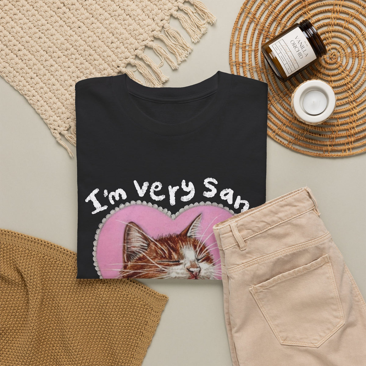 Funny Cat “I'm Very Sane, I'm Very Normal” T-Shirt Men's Graphic Tee