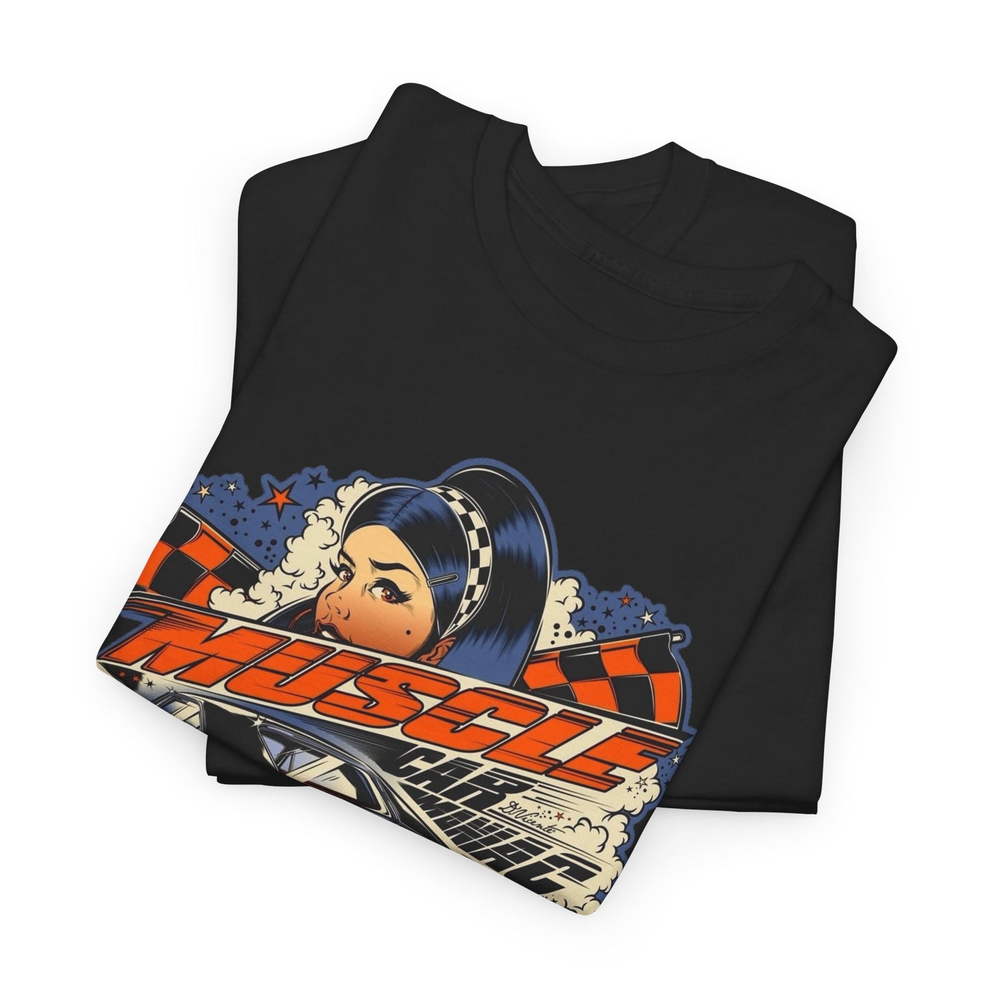 Muscle Car Maniac Retro Graphic T Shirt Men's Heavy Cotton Tee