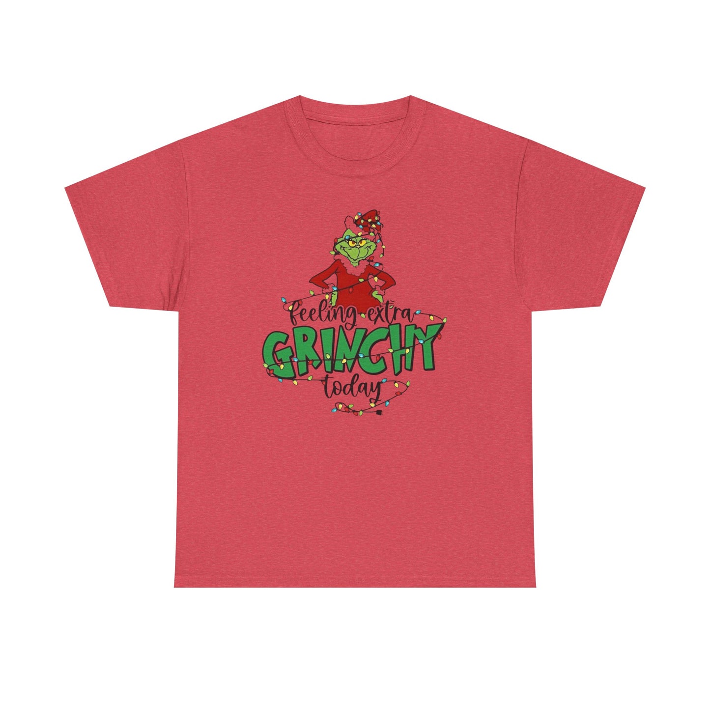 Feeling Extra Grinchy Christmas Graphic T Shirt Unisex NEW Heavy Cotton Tee