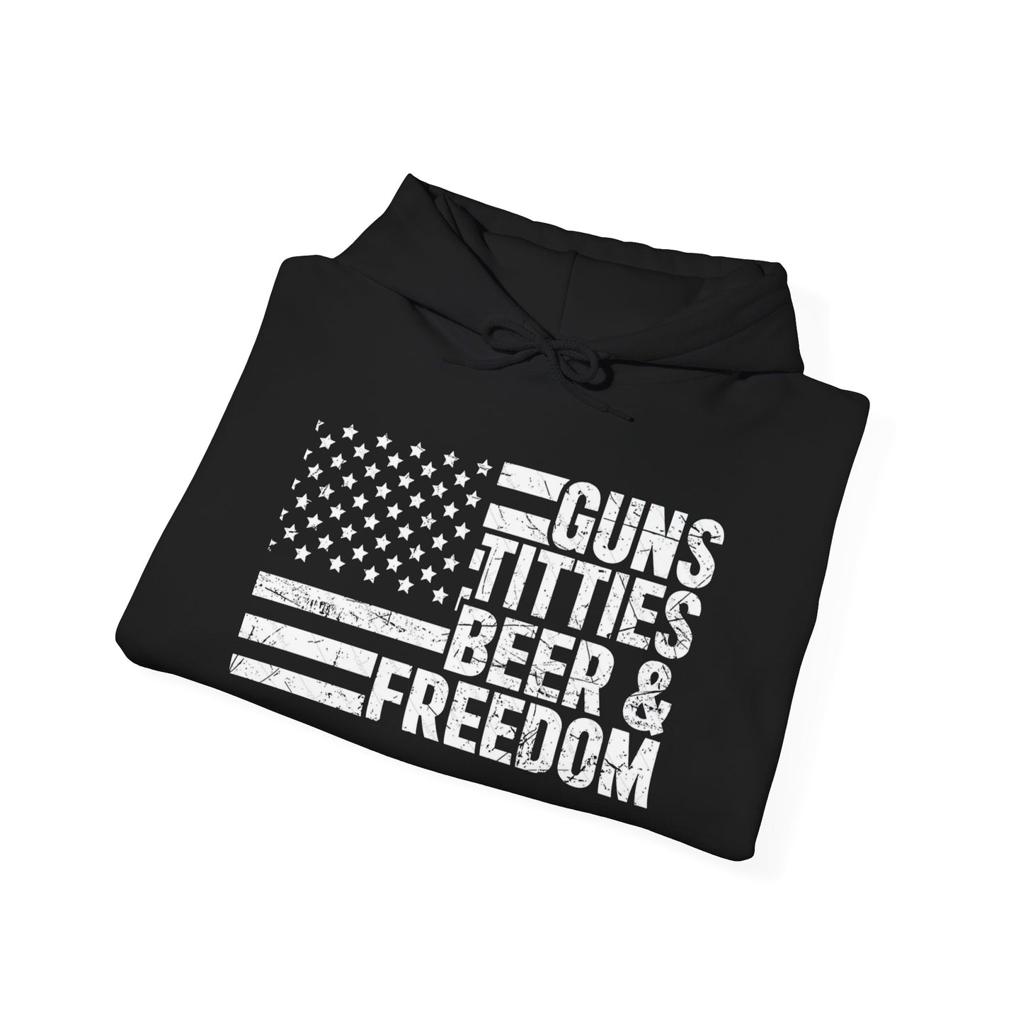 Guns Beer Freedom Women Flag Graphic Hoodie Heavy Blend Sweatshirt NEW