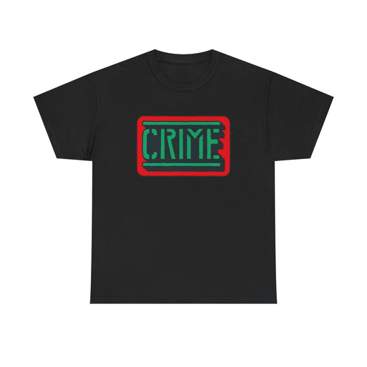 Crime Retro Logo Funny Graphic T-Shirt Unisex Heavy Cotton Tee