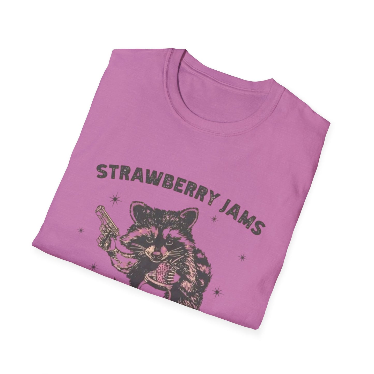 Strawberry Jams But My Glock Dont Graphic T Shirt Funny Joke Unisex Softstyle