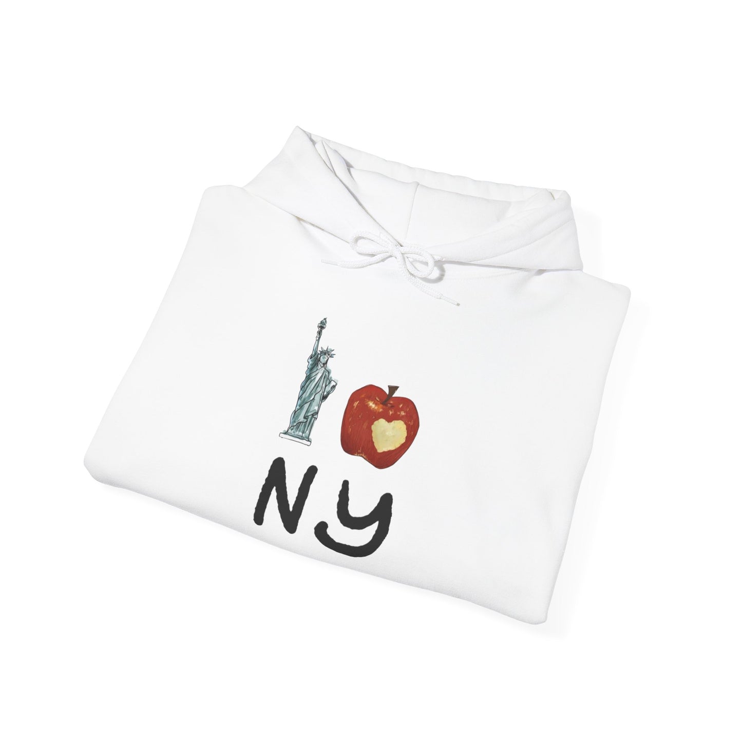 I Love New York Big Apple Graphic Hoodie Unisex Heavy Blend™ Hooded Sweatshirt