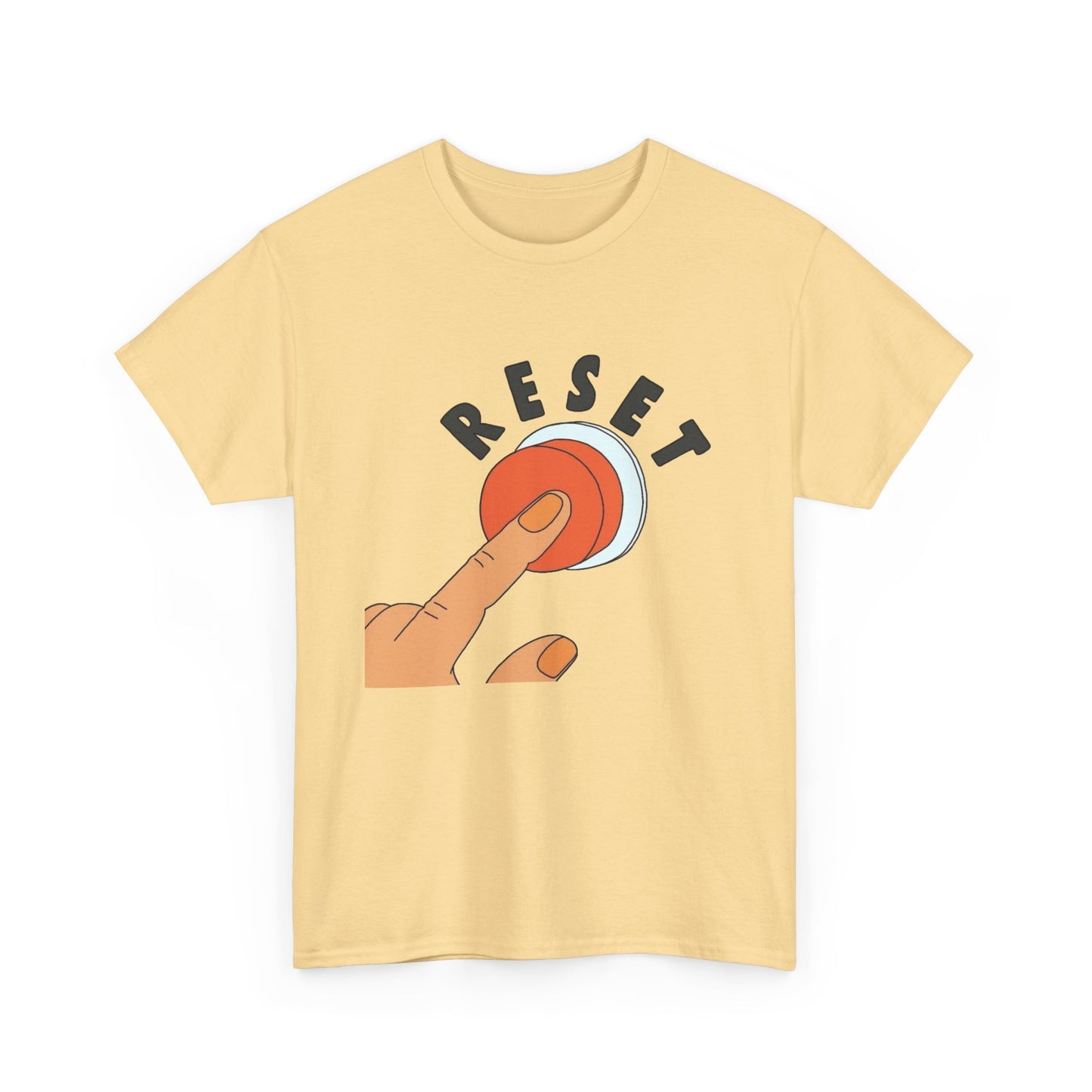 Hit The Reset Button Graphic T Shirt NEW Unisex Heavy Cotton Tee