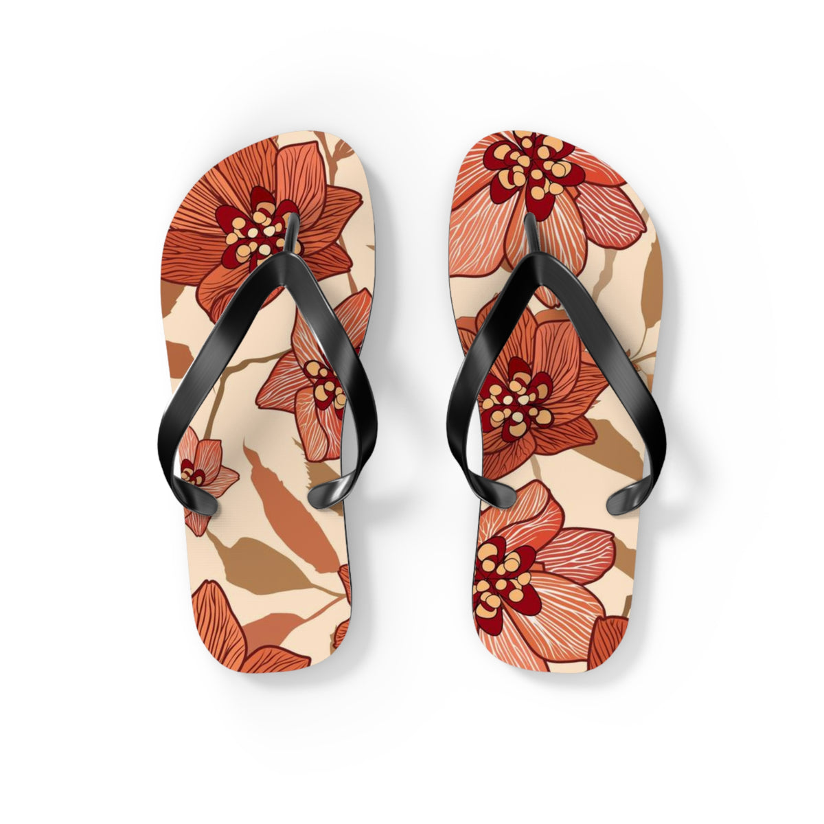 Tropical Flowers Beach Vibes Sandals Summer Flip Flops Slides BRAND NEW
