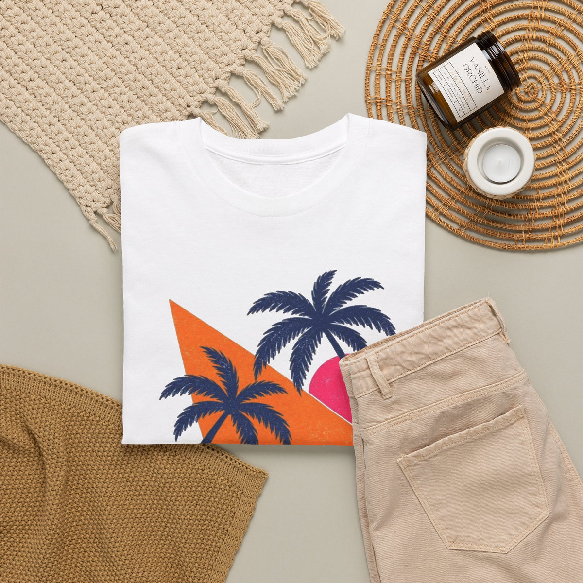 Aruba Caribbean Palm Tree Graphic T-Shirt Men's Graphic Tee