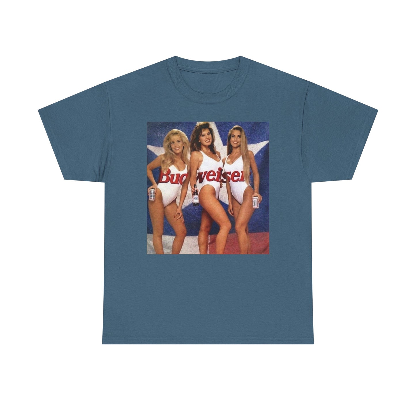 Bud Girls Vintage Poster Beer Graphic T Shirt NEW Unisex Heavy Cotton Tee