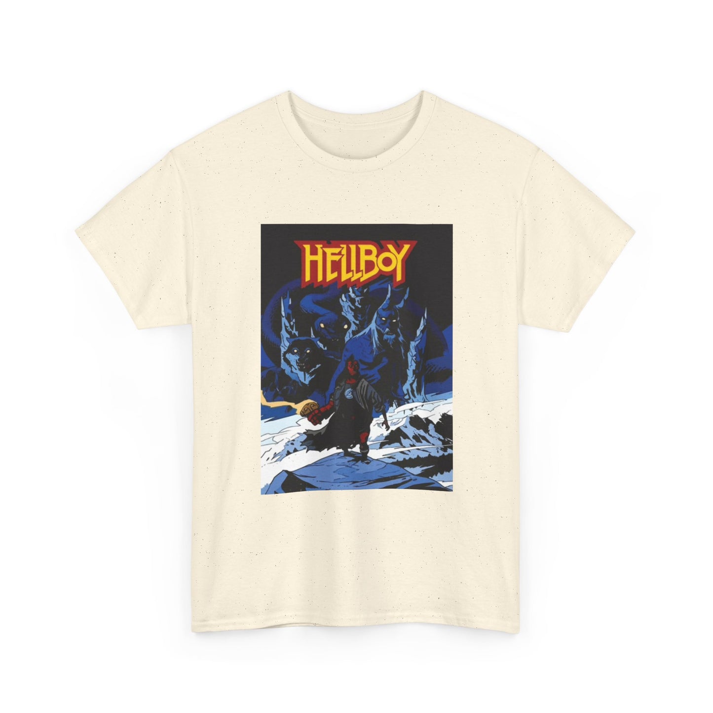 Hellboy Movie Poster Shirt Retro Cartoon Graphic Unisex Heavy Cotton Tee
