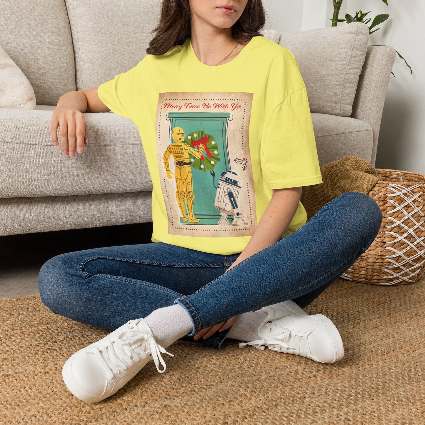 Merry Force Be With You Graphic T Shirt Vintage Star wars Christmas holidays