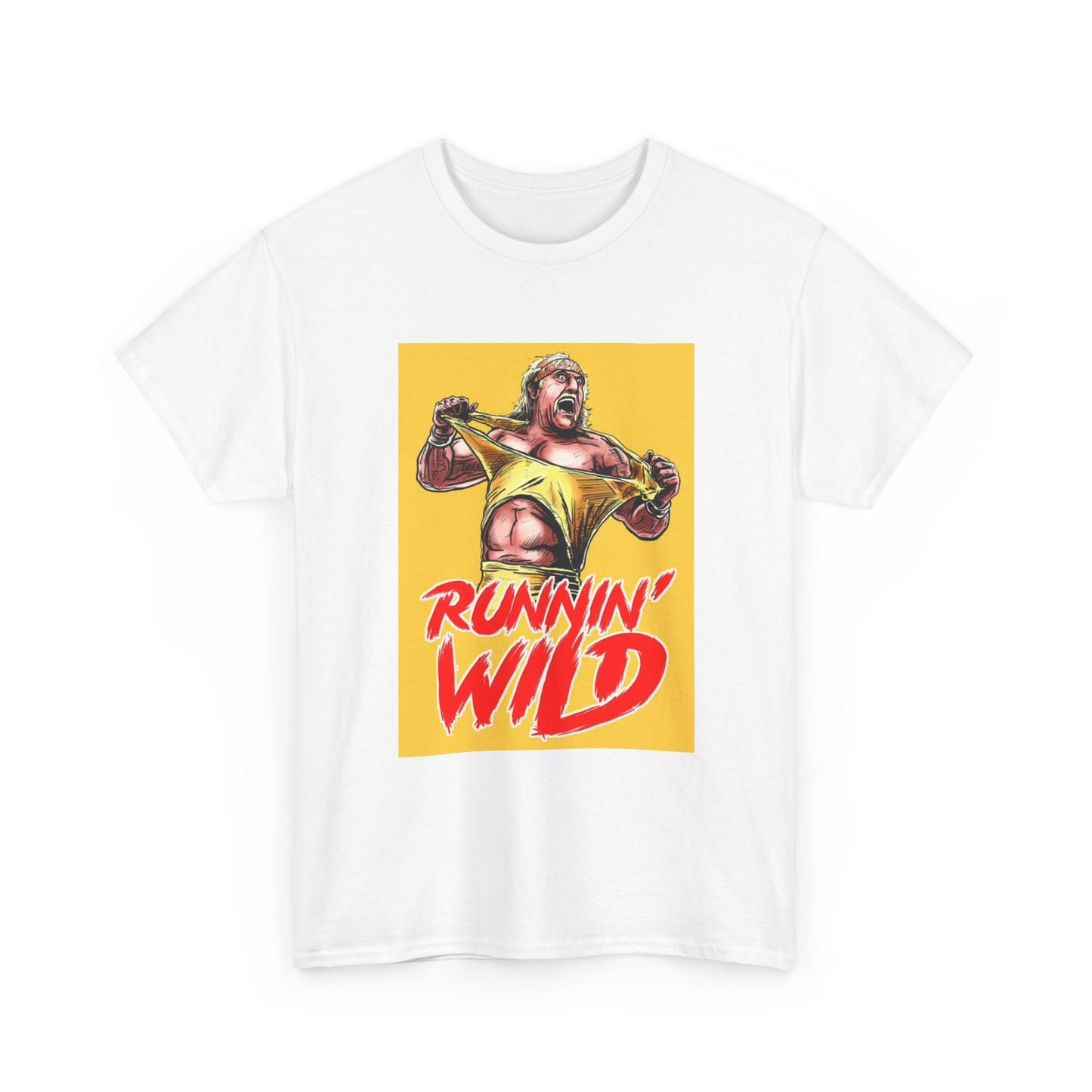 Hulk Tshirt Vintage Wrestling Runnin Wild Hogan Cartoon Graphic Heavy Cotton Tee